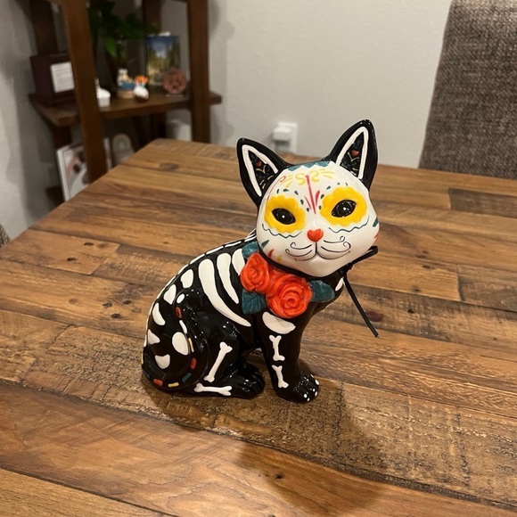 NWT Blue Sky Día De Los Muertos Cat Kitty Halloween Day of the Dead Decor - Picture 7 of 13